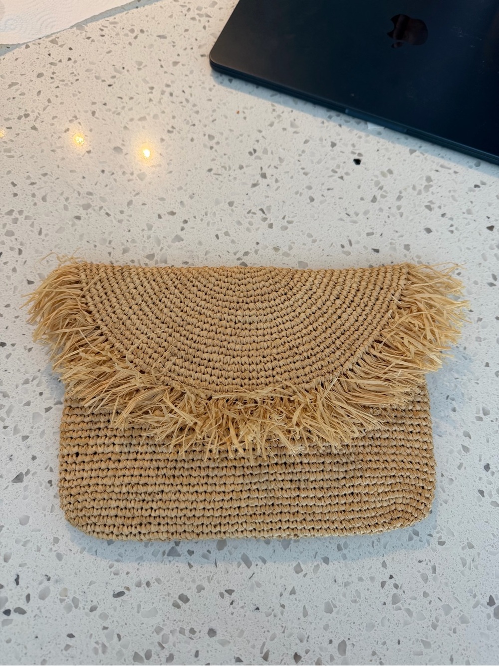 Straw Clutch/Crossbody Natural Rattan